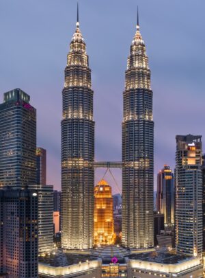high rise building during night time