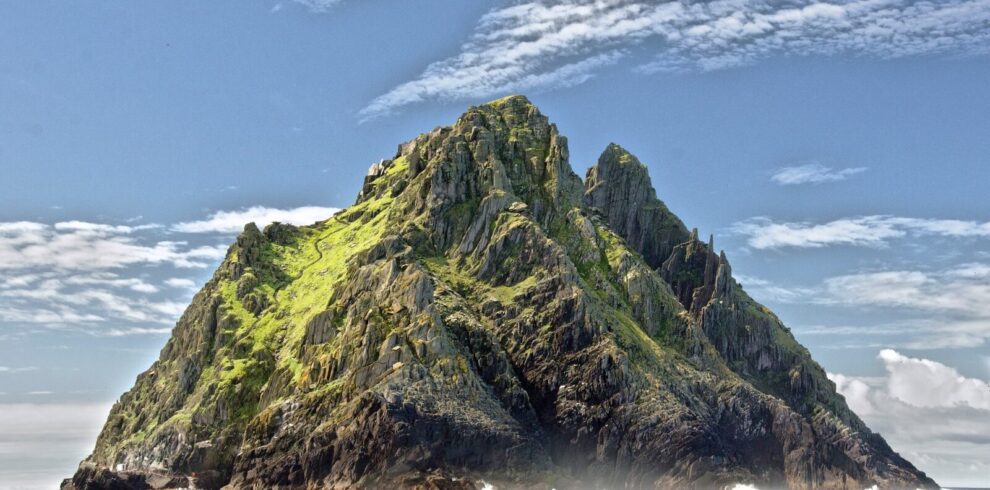 landscape photo of mountain island