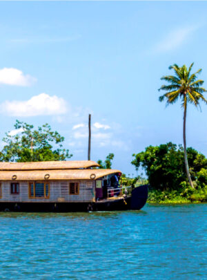 brown house boat in water in alleppey kerala